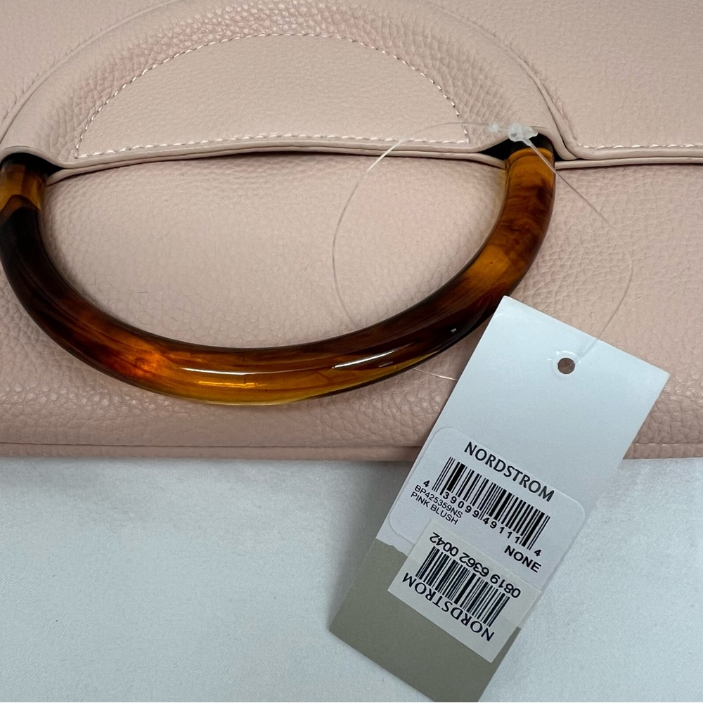 NWT BP light pink clutch with tortoise pattern handle. - Picture 2 of 7
